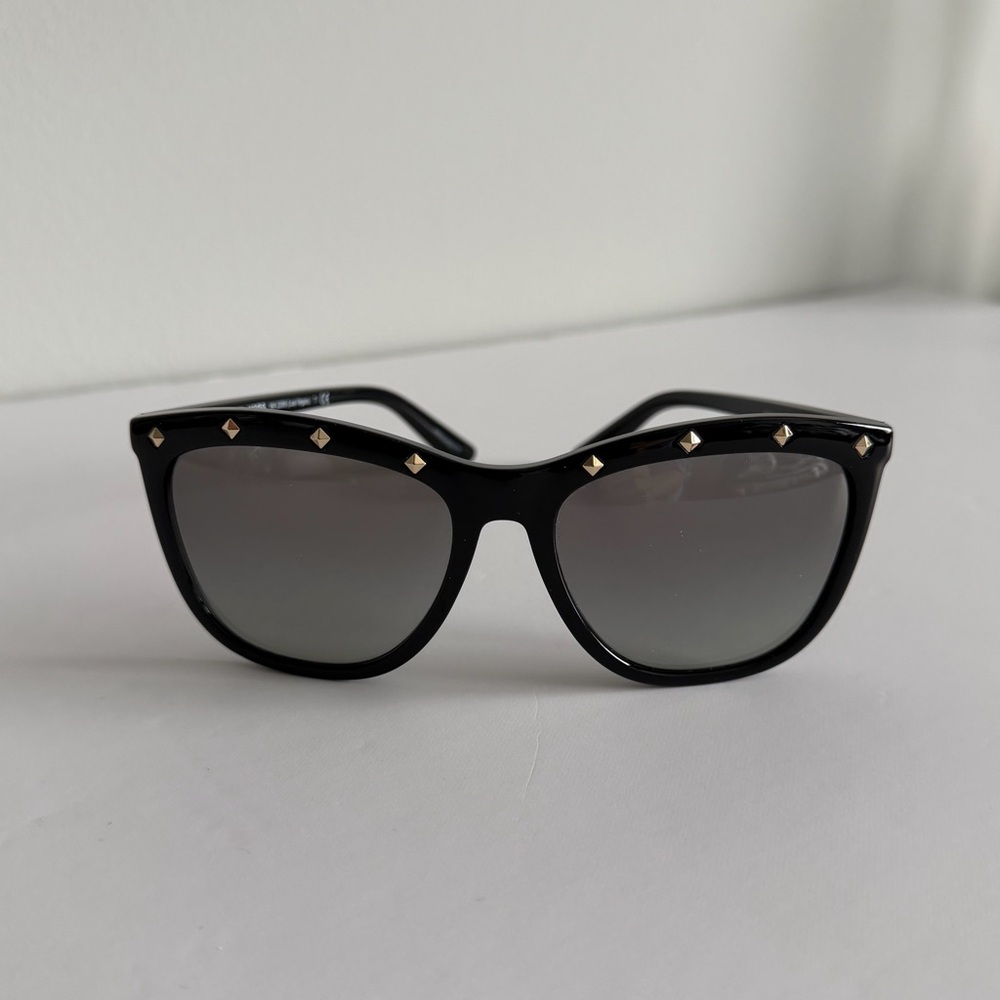 Michael Kors MK 2086 Las Vegas Studded Square Sunglasses Black Gold